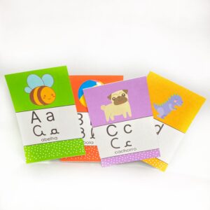 Alfabeto de Letra Cursiva e Caixa Alta com Imagens