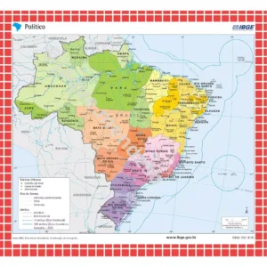 Mapa - Brasil Político - Tema Cores