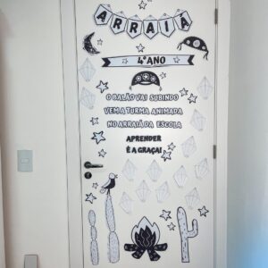 Painel Festa Junina Preto e Branco Tipo Cordel