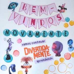 Volta às Aulas - Painel + Recado para Agenda - Divertidamente