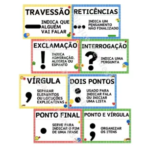 Sinais de Pontuação Cartaz - Tema Cores