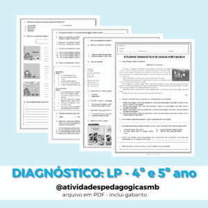 ATIVIDADE DIAGNÓSTICA / SONDAGEM - língua portuguesa para o 4º e 5º ano (2025)