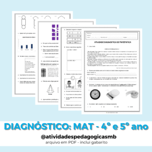 ATIVIDADE DIAGNÓSTICA / SONDAGEM - matemática para o 4º e 5º ano (2025)