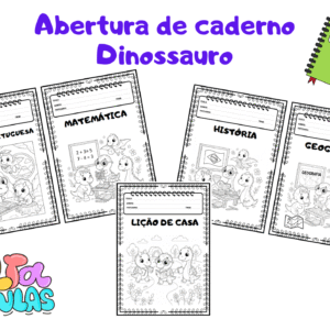 Abertura de caderno dinossauro