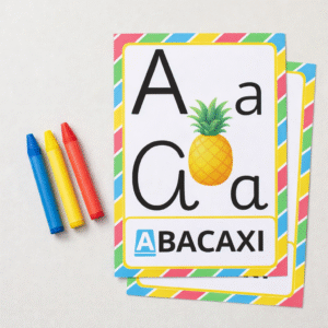 Alfabeto de Letra Cursiva e Caixa Alta (bordas coloridas)