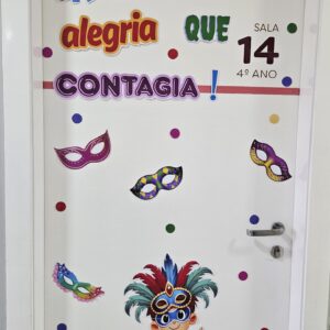 Decoração de porta do Carnaval