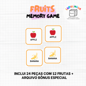 Fruits Memory Game - Jogo da Memória das Frutas em Inglês