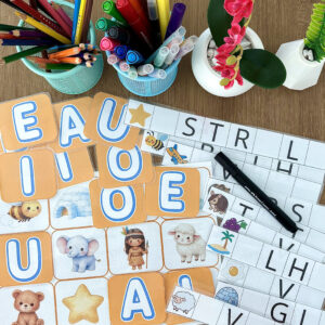 atividades com vogais para alfabetização infantil com imagens e letras