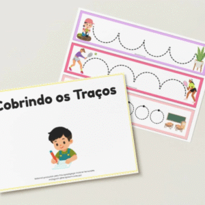 Cobrindo os Traços é um material em PDF criado para estimular o desenvolvimento da coordenação motora fina e apoiar a criança no início do processo de escrita. Por meio de diferentes tipos de linhas, a atividade incentiva o treino do traçado, contribuindo para o controle do lápis, a concentração e a organização no espaço da folha de forma leve e atrativa.