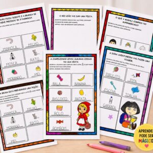 Desafios de Palavras com Personagens Infantis | Alfabetização 1º e 2º ano