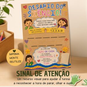 Sinal de Atenção para Sala de Aula | Cartaz de Combinados e Organização da Turma para Imprimir