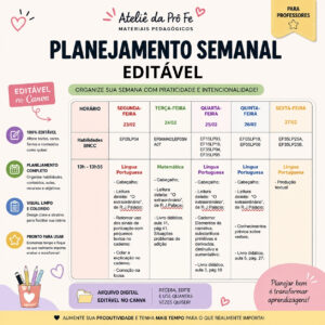 Planejamento Escolar Editável no Canva | Modelo Prático
