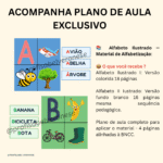 📚 Alfabeto Ilustrado — Material de Alfabetização: 📦 O que você recebe ? Alfabeto Ilustrado I: Versão colorida 18 páginas Alfabeto II Iustrado: Versão fundo branco 16 páginas mesma sequência pedagógica. Plano de aula completo para aplicar o material - 4 páginas alinhadas à BNCC.